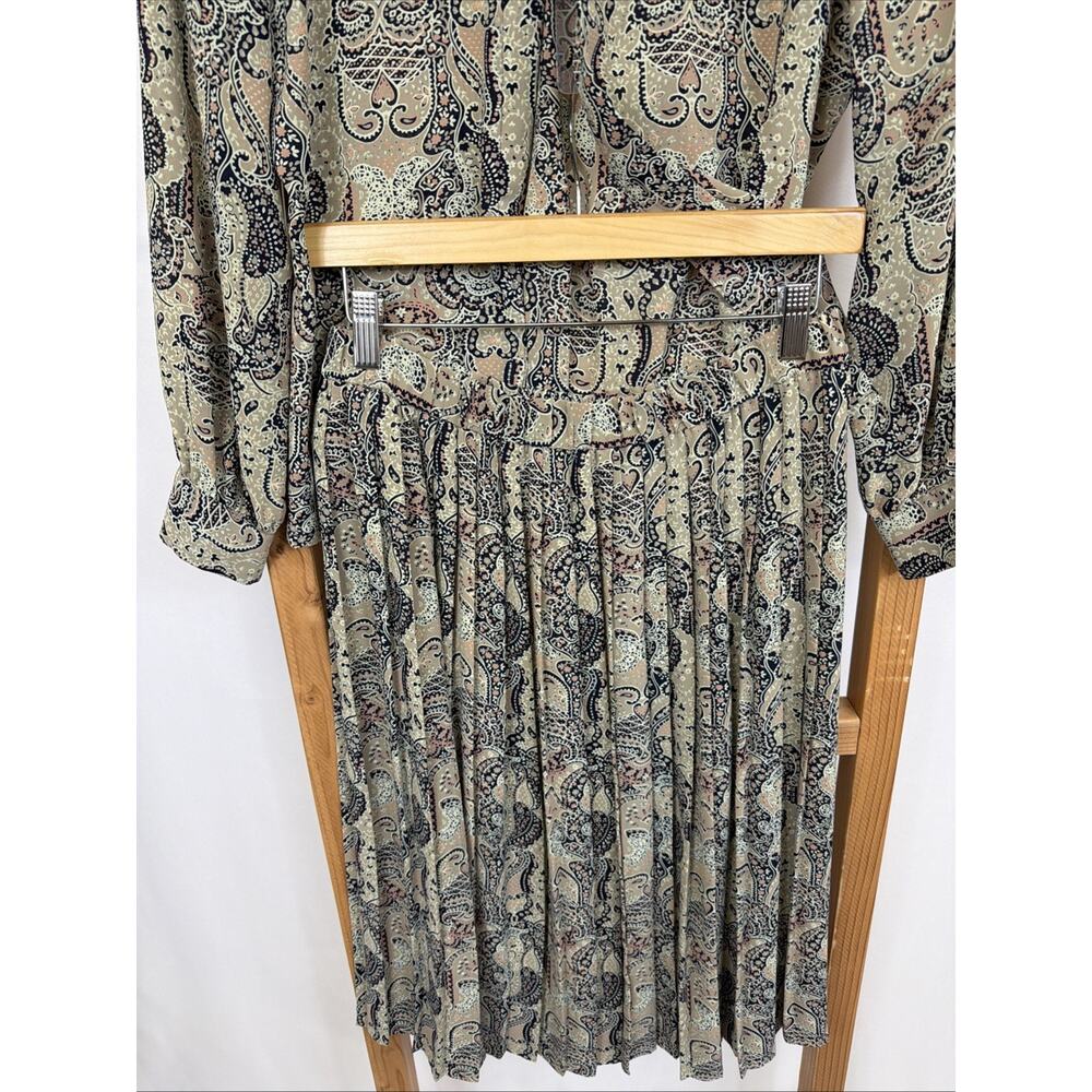 Pendleton Multicolor Pattern Pleated Skirt Button Up Top Skirt Set Size SMALL - Picture 3 of 7